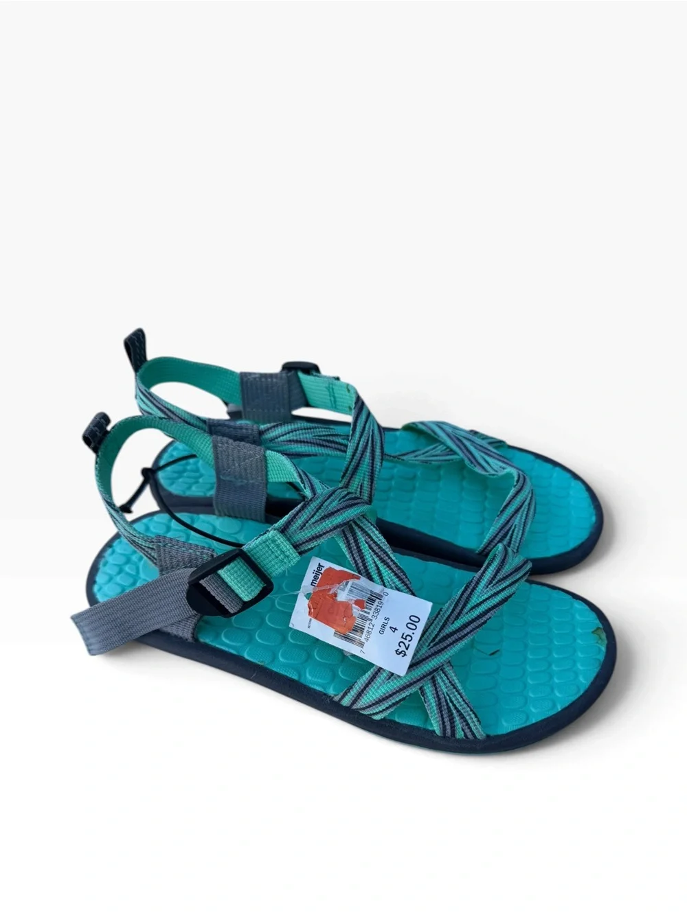 Kids' Aqua Teal Sport Sandals with Adjustable Straps